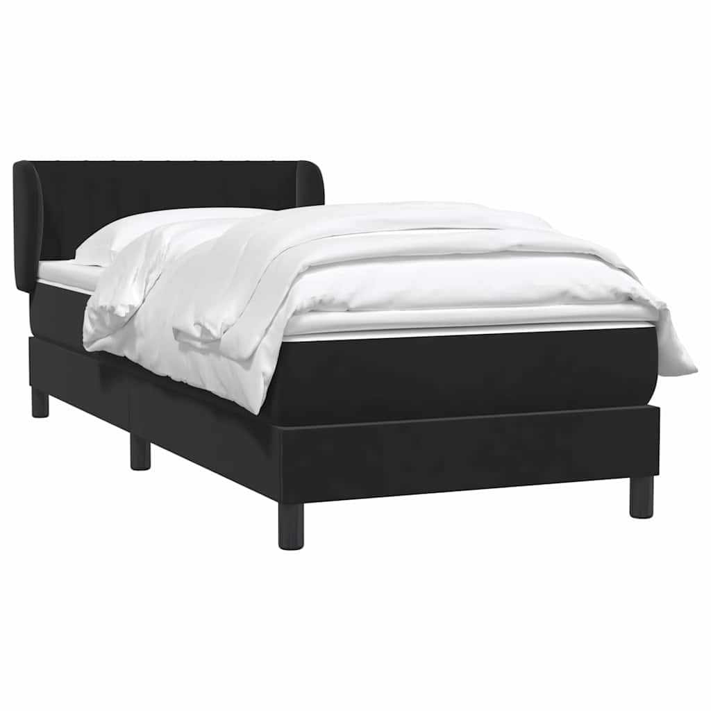 Box Spring Κρεβάτι με στρώμα Μαύρο 100x210 cm Βελούδινο - Pakobazaar