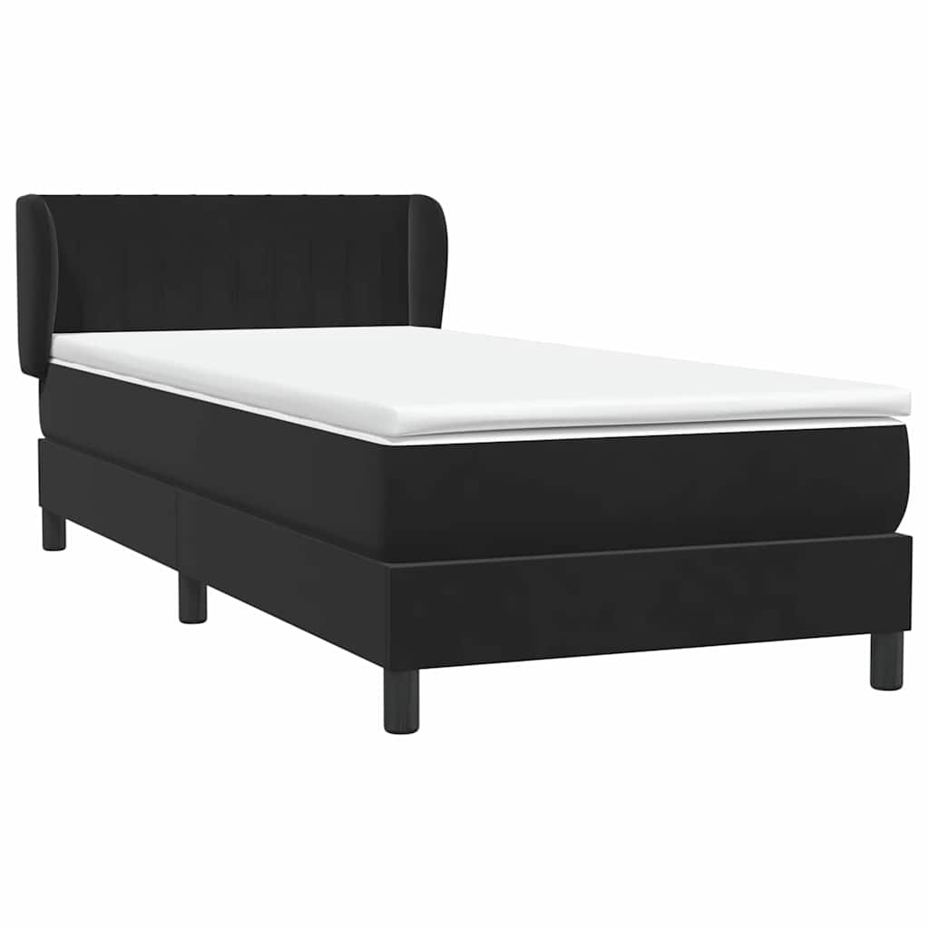 Box Spring Κρεβάτι με στρώμα Μαύρο 100x210 cm Βελούδινο - Pakobazaar