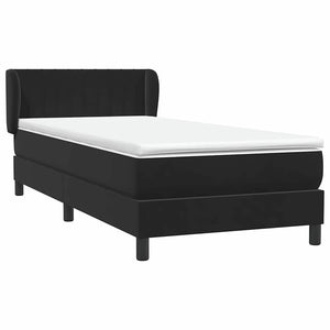 Box Spring Κρεβάτι με στρώμα Μαύρο 100x210 cm Βελούδινο - Pakobazaar