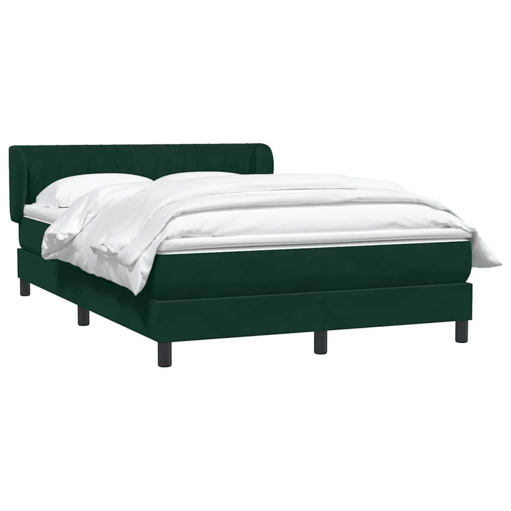 Κρεβάτι Boxspring με Στρώμα Σκούρο Πράσινο 140x210εκ. Βελούδινο - Pakobazaar