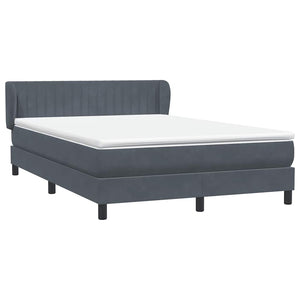 Κρεβάτι Boxspring με Στρώμα Σκούρο Γκρι 160x210 εκ. Βελούδινο - Pakobazaar