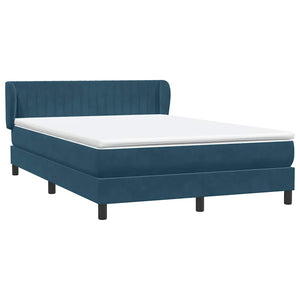 Κρεβάτι Boxspring με Στρώμα Σκούρο Μπλε 160x210 εκ. Βελούδινο - Pakobazaar