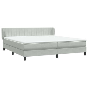 Box Spring κρεβάτι με στρώματα ανοιχτό γκρι 180x210 cm Velvet