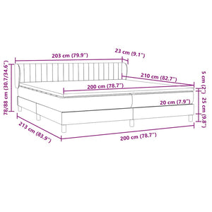 Box Spring κρεβάτι με στρώματα ανοιχτό γκρι 200x210cm Βελούδινο - Pakobazaar