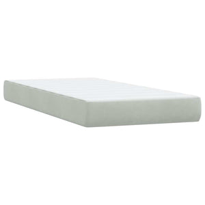 Box Spring κρεβάτι με στρώματα ανοιχτό γκρι 200x210cm Βελούδινο - Pakobazaar