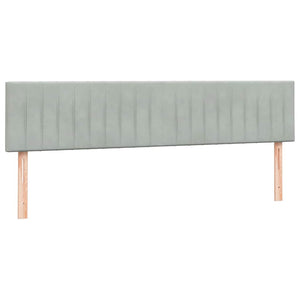 Box Spring κρεβάτι με στρώματα ανοιχτό γκρι 200x210cm Βελούδινο - Pakobazaar