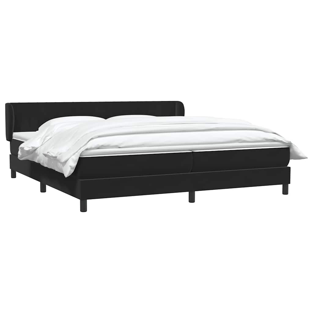 Box Spring Κρεβάτι με στρώματα Μαύρο 200x210 cm Βελούδινο - Pakobazaar