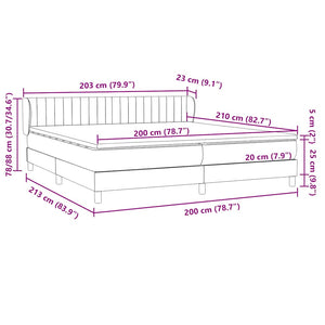 Box Spring Κρεβάτι με στρώματα Σκούρο μπλε 200x210 cm Βελούδινο - Pakobazaar