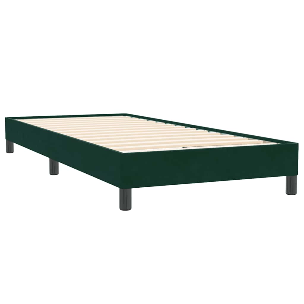 Box Spring κρεβάτι με στρώμα σκούρο πράσινο 80x220εκ. Βελούδινο - Pakobazaar