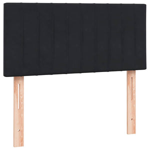 Κρεβάτι Boxspring με Στρώμα Μαύρο 90x220 εκ. Βελούδινο