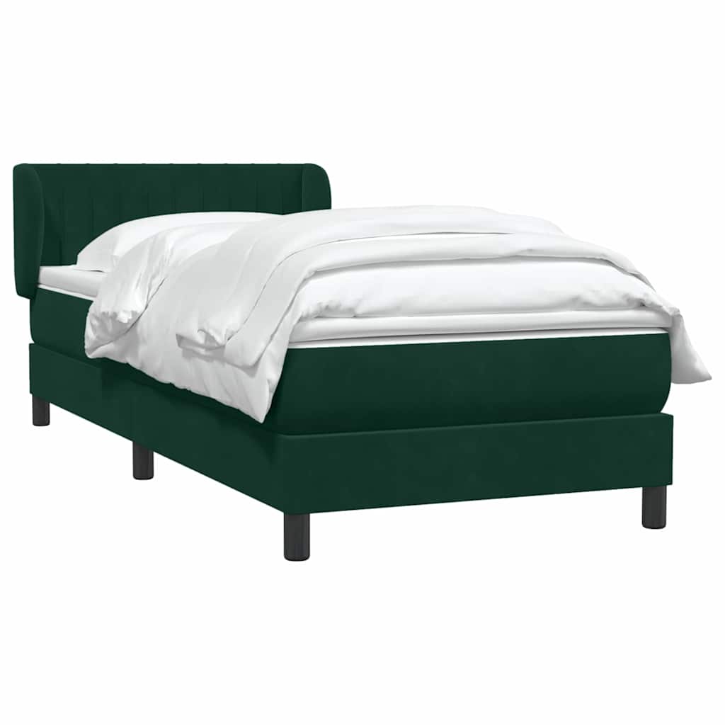 Box Spring κρεβάτι με στρώμα σκούρο πράσινο 90x220 cm Velvet - Pakobazaar
