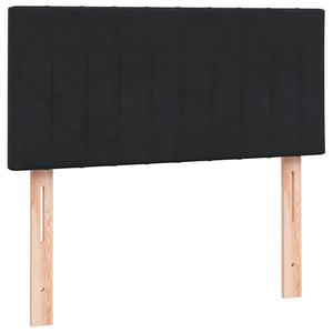 Box Spring Κρεβάτι με στρώμα Μαύρο 100x220 εκ. Βελούδινο - Pakobazaar