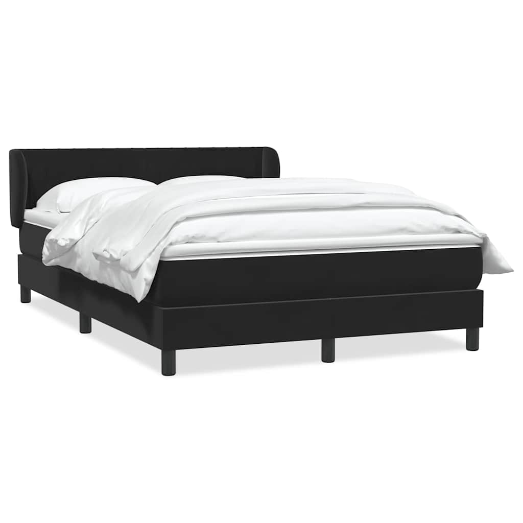 Box Spring Κρεβάτι με στρώμα Μαύρο 140x220 cm Βελούδινο