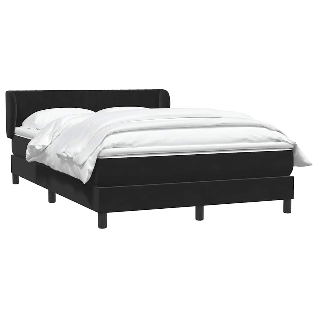 Box Spring Κρεβάτι με στρώμα Μαύρο 140x220 cm Βελούδινο