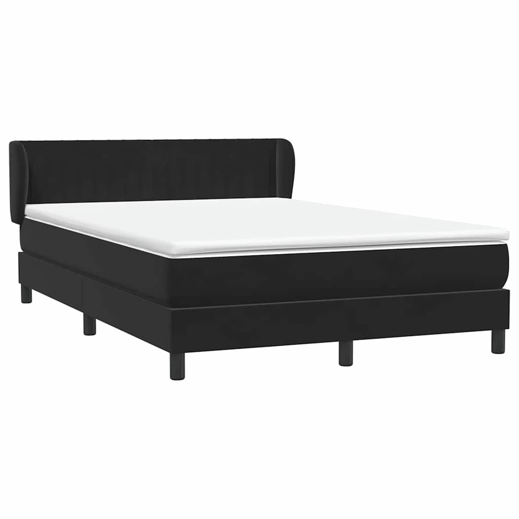 Box Spring Κρεβάτι με στρώμα Μαύρο 140x220 cm Βελούδινο