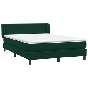Box Spring Κρεβάτι με στρώμα Σκούρο πράσινο 140x220cm Βελούδινο
