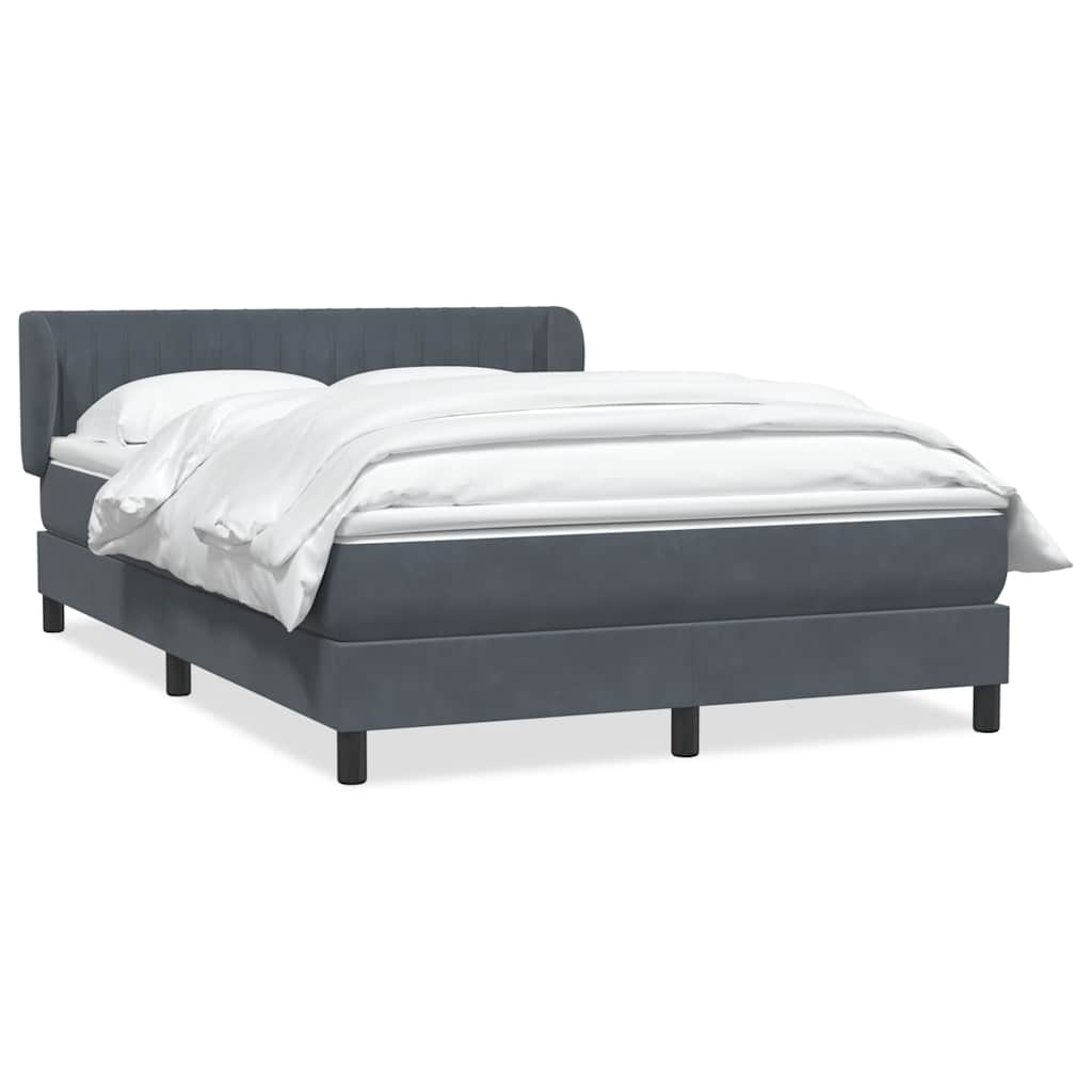 Box Spring Κρεβάτι με στρώμα Σκούρο γκρι 160x220 cm Βελούδινο
