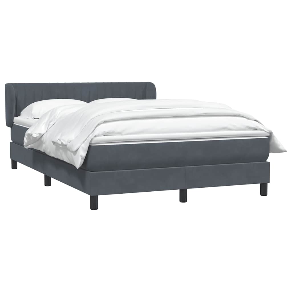 Box Spring Κρεβάτι με στρώμα Σκούρο γκρι 160x220 cm Βελούδινο