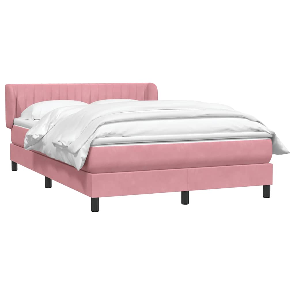 Box Spring κρεβάτι με στρώμα ροζ 160x220 cm Βελούδινο