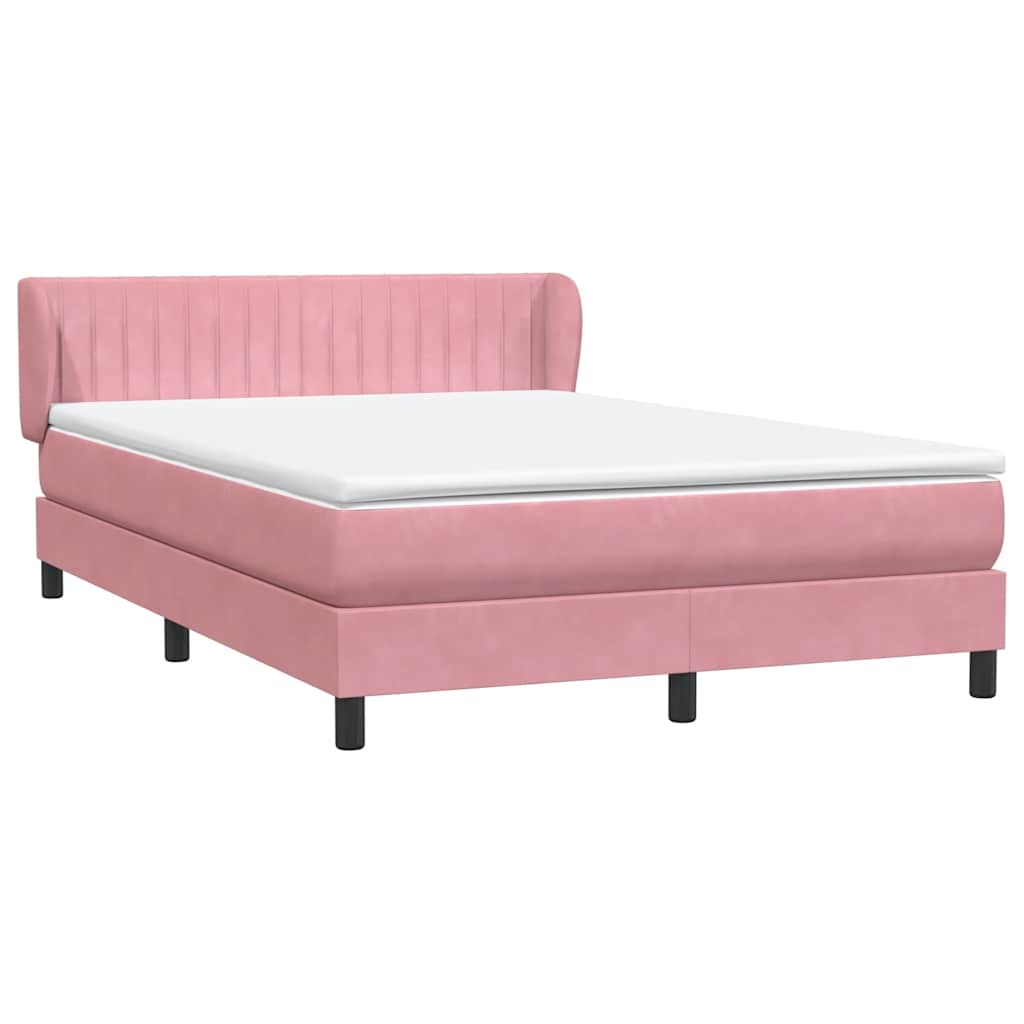 Box Spring κρεβάτι με στρώμα ροζ 160x220 cm Βελούδινο