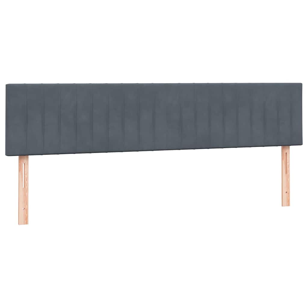 Box Spring Κρεβάτι με στρώματα Σκούρο γκρι 180x220 cm Βελούδινο - Pakobazaar