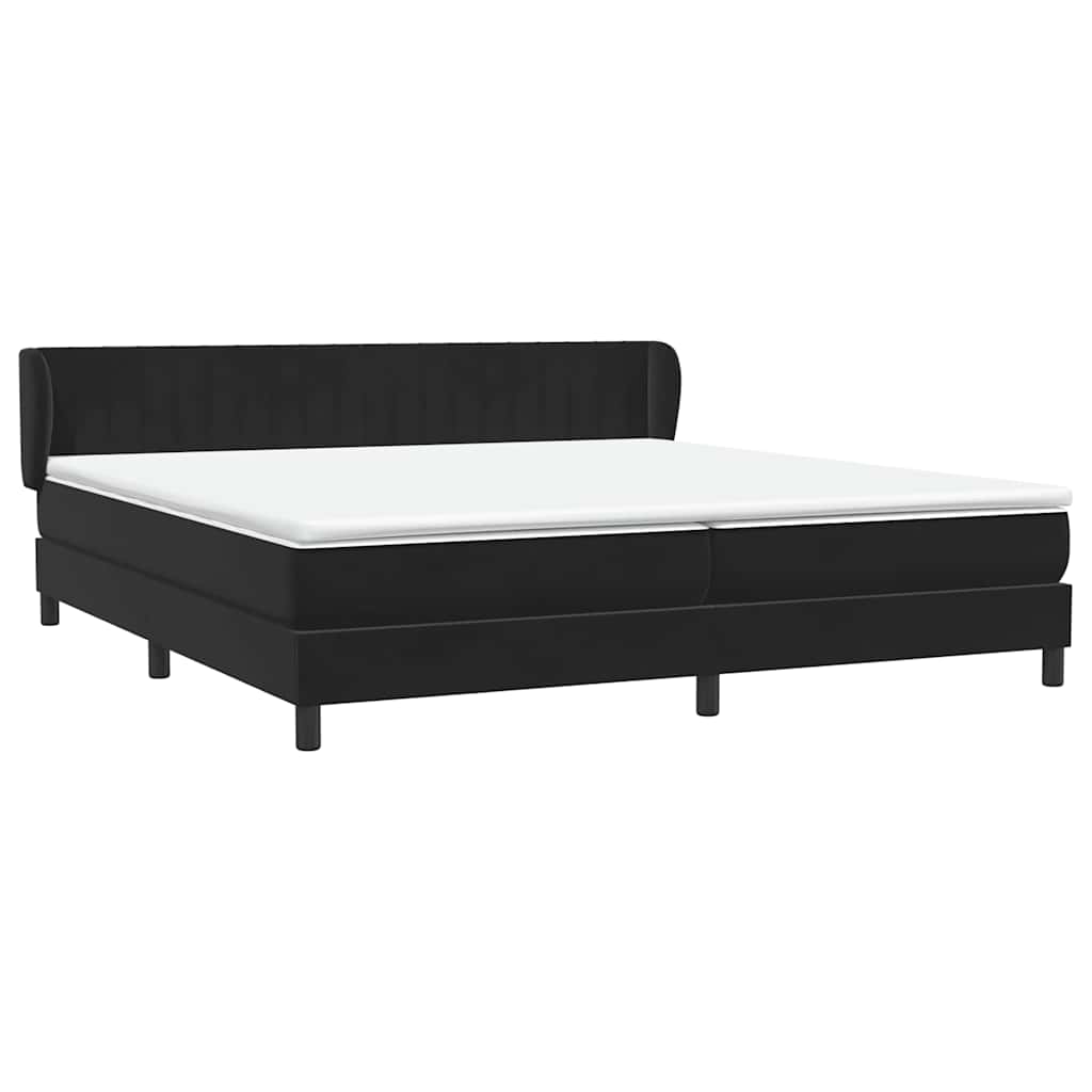 Κρεβάτι Box Spring με στρώματα Μαύρο 180x220 cm Βελούδινο - Pakobazaar