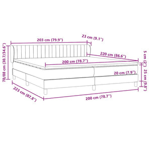 Box Spring κρεβάτι με στρώματα ανοιχτό γκρι 200x220cm Βελούδινο - Pakobazaar