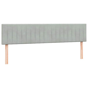 Box Spring κρεβάτι με στρώματα ανοιχτό γκρι 200x220cm Βελούδινο - Pakobazaar