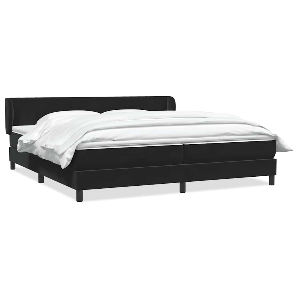 Κρεβάτι Box Spring με στρώματα Μαύρο 200x220 cm Βελούδινο - Pakobazaar