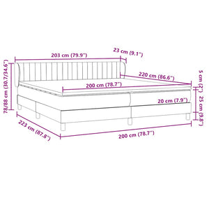 Κρεβάτι Box Spring με στρώματα Μαύρο 200x220 cm Βελούδινο - Pakobazaar