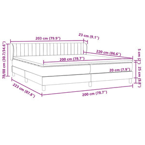 Κρεβάτι με στρώματα ροζ 200x220 cm Βελούδινο