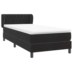 Box Spring Κρεβάτι με στρώμα Μαύρο 100x210 cm Βελούδινο - Pakobazaar