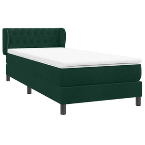 Κρεβάτι Boxspring με Στρώμα Σκούρο Πράσινο 100x210εκ. Βελούδινο
