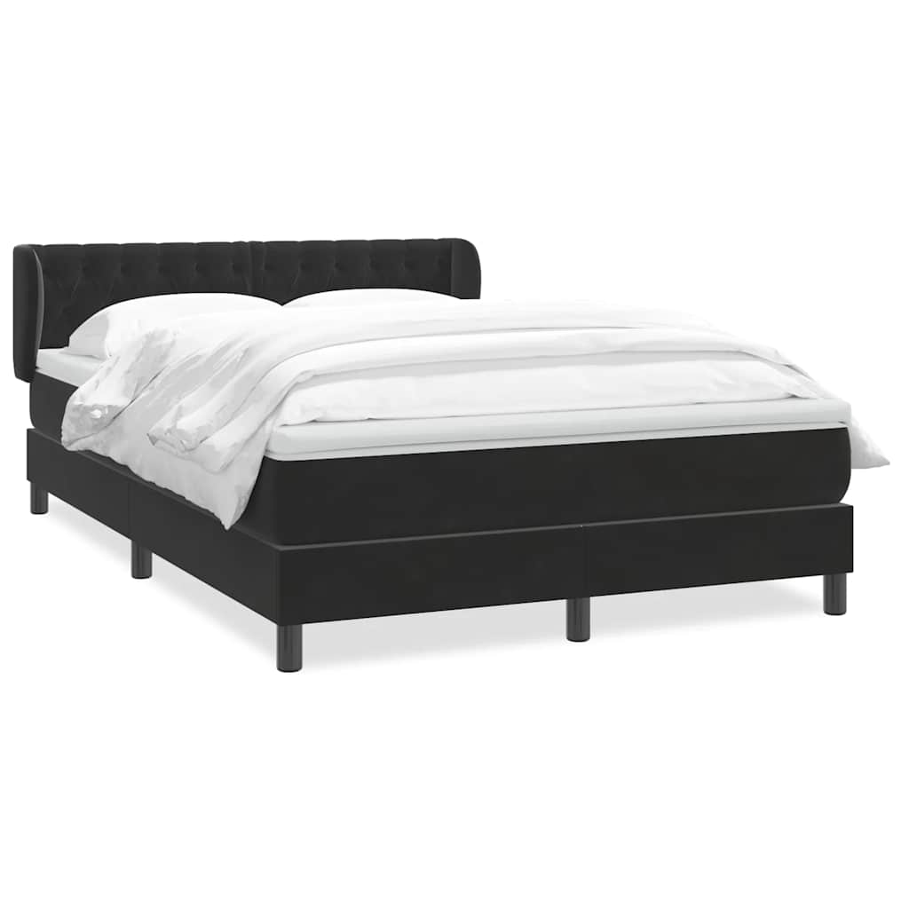 Κρεβάτι Boxspring με Στρώμα Μαύρο 1140x210 εκ. Βελούδινο