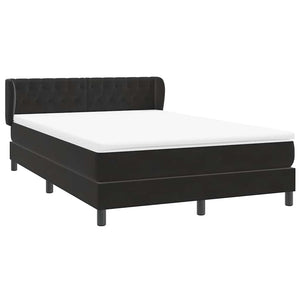 Κρεβάτι Boxspring με Στρώμα Μαύρο 1140x210 εκ. Βελούδινο - Pakobazaar