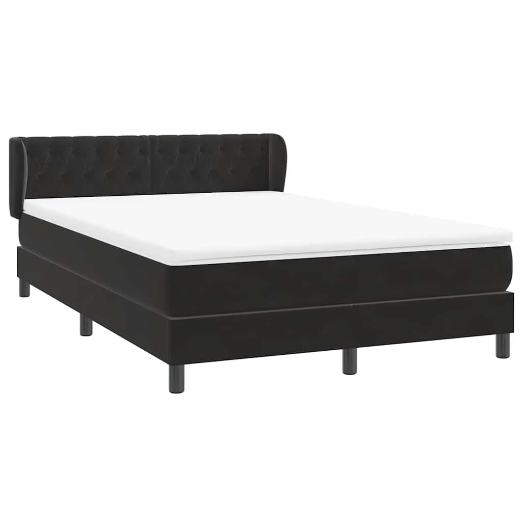 Κρεβάτι Boxspring με Στρώμα Μαύρο 160x210 εκ. Βελούδινο