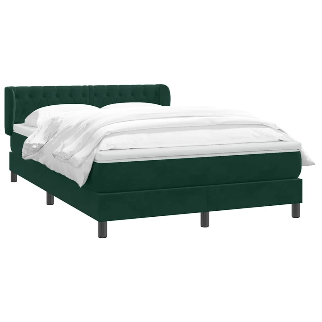 Κρεβάτι Boxspring με Στρώμα Σκούρο Πράσινο 160x210εκ. Βελούδινο