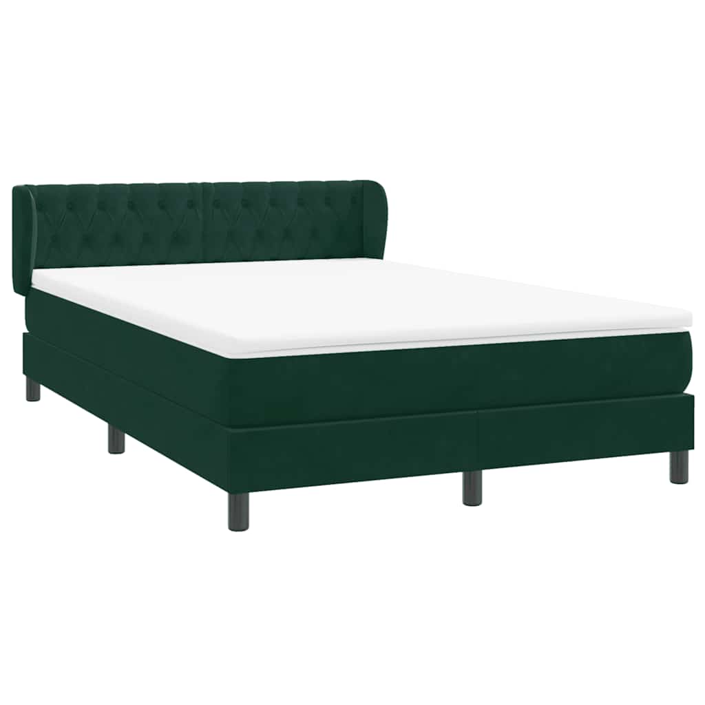 Κρεβάτι Boxspring με Στρώμα Σκούρο Πράσινο 160x210εκ. Βελούδινο - Pakobazaar