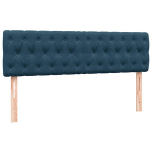 Κρεβάτι Boxspring με Στρώμα Σκούρο Μπλε 160x210 εκ. Βελούδινο - Pakobazaar