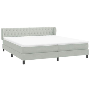 Box Spring κρεβάτι με στρώματα ανοιχτό γκρι 180x210 cm Velvet - Pakobazaar