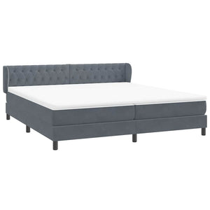 Box Spring Κρεβάτι με στρώματα Σκούρο γκρι 180x210 cm Velvet