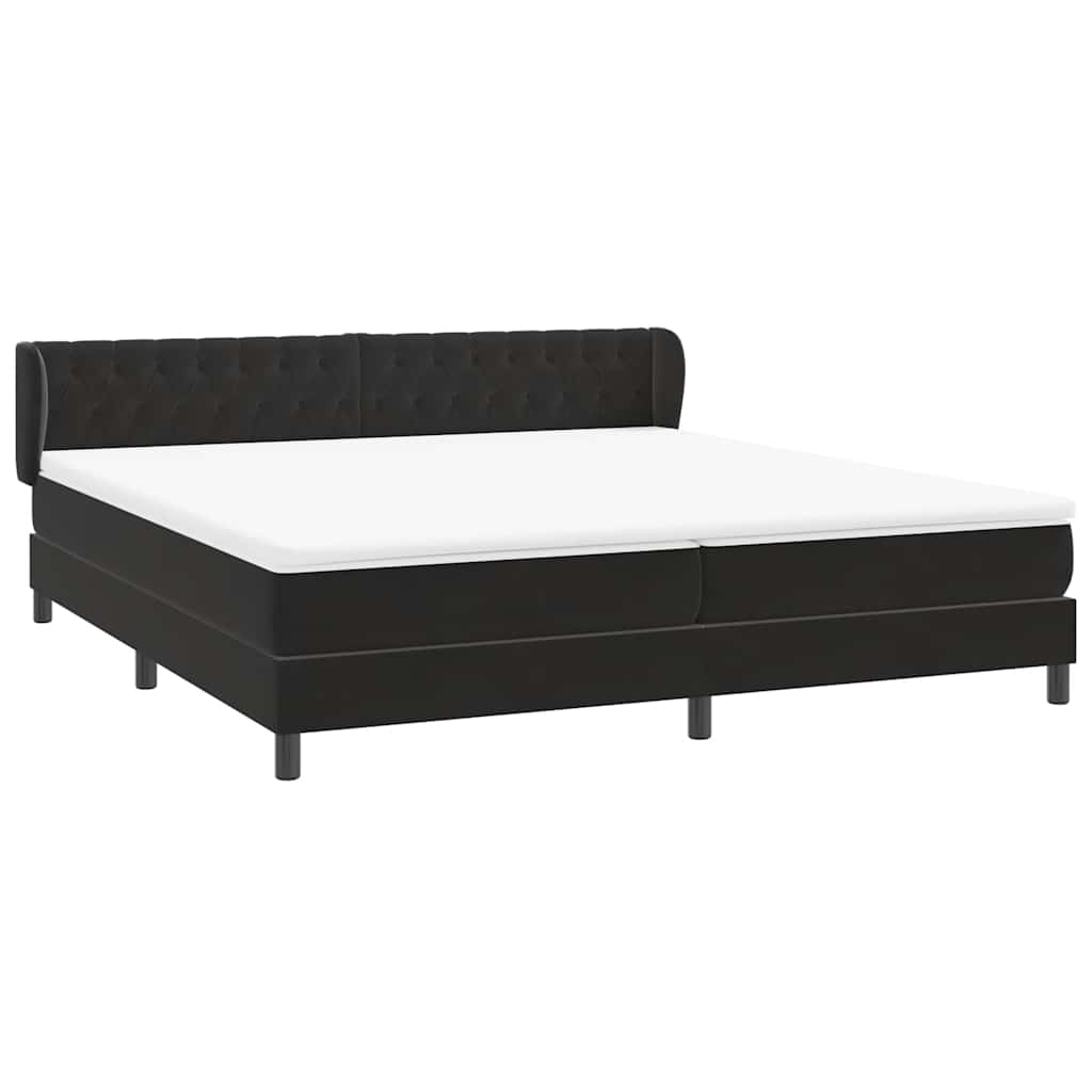 Box Spring Κρεβάτι με στρώματα Μαύρο 180x210 cm Velvet - Pakobazaar
