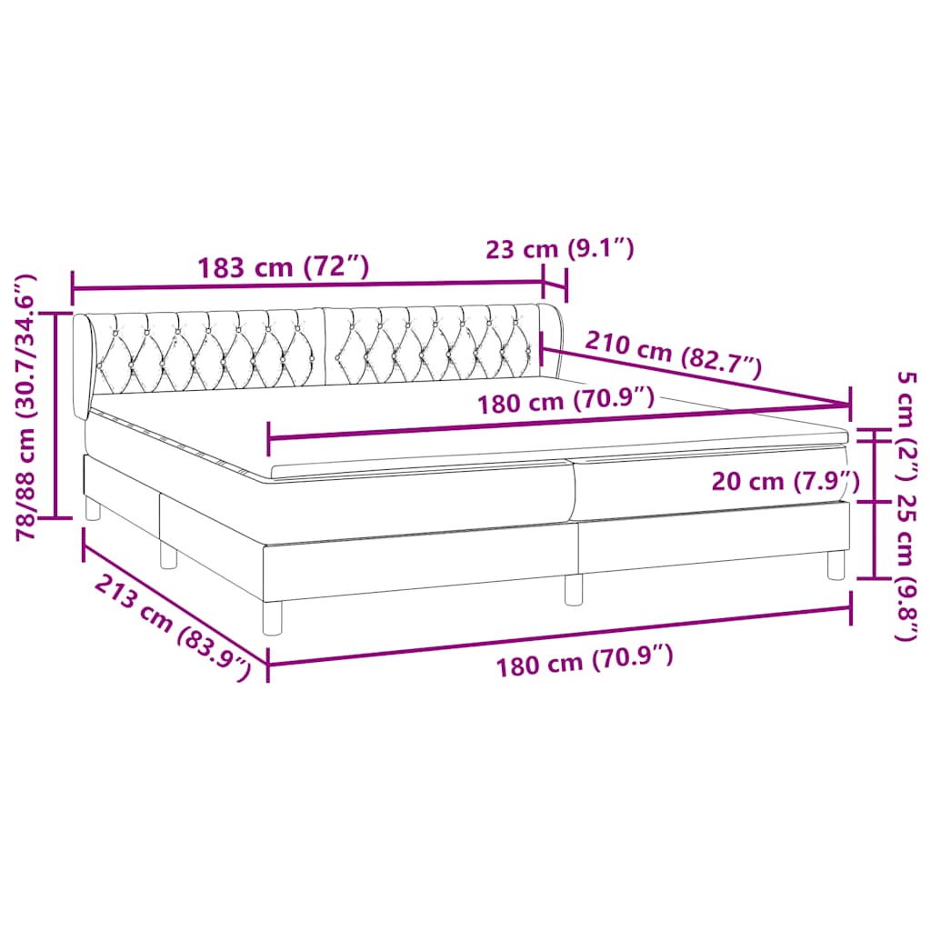 Box Spring Κρεβάτι με στρώματα Σκούρο πράσινο Βελούδινο