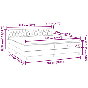 Box Spring Κρεβάτι με στρώματα Σκούρο πράσινο Βελούδινο