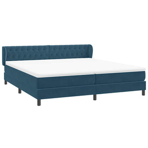 Box Spring Κρεβάτι με στρώματα Σκούρο μπλε 200x210 cm Βελούδινο - Pakobazaar