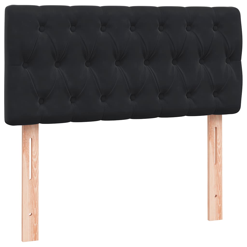 Κρεβάτι Boxspring με Στρώμα Μαύρο 80x220 εκ. Βελούδινο