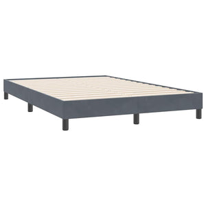 Box Spring Κρεβάτι με στρώμα Σκούρο γκρι 160x220 cm Βελούδινο - Pakobazaar