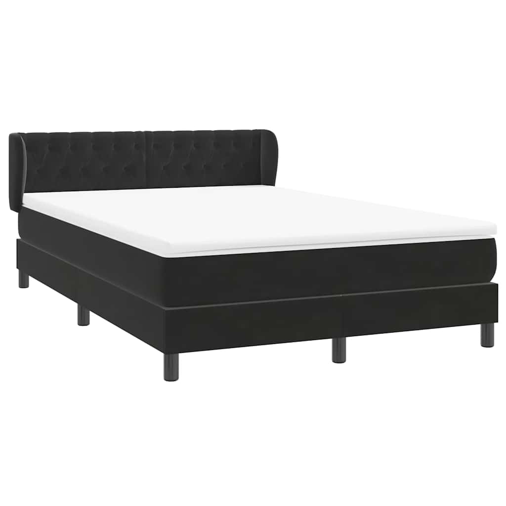 Box Spring Κρεβάτι με στρώμα Μαύρο 160x220 cm Βελούδινο