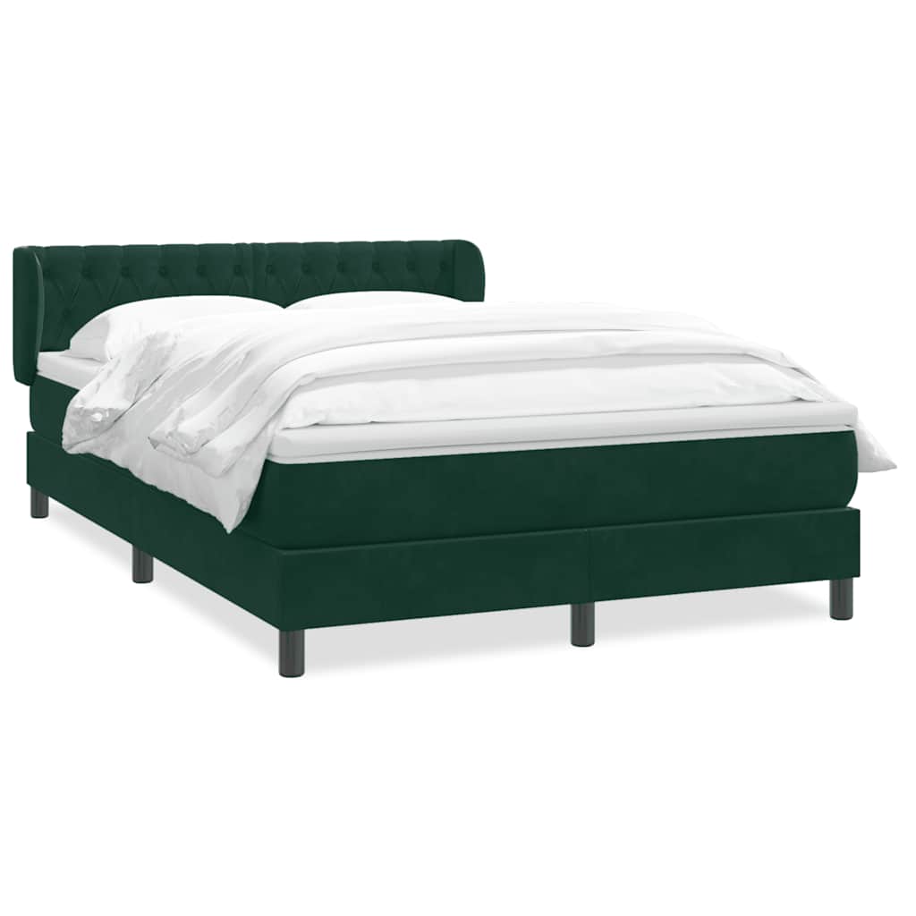 Box Spring κρεβάτι με στρώμα σκούρο πράσινο 160x220cm Βελούδινο - Pakobazaar