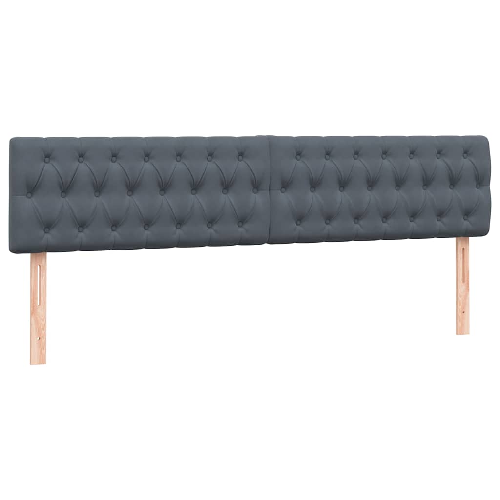 Box Spring Κρεβάτι με στρώματα Σκούρο γκρι 200x220 cm Βελούδινο - Pakobazaar